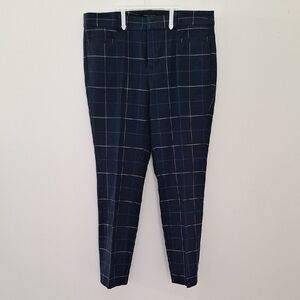 Banana Republic Dark Blue Plaid Pants
